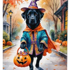Edge Collections - 11.25" x 15.5" - Multicolor - Black Labrador Retriever Halloween Garden Flag - 1 Piece