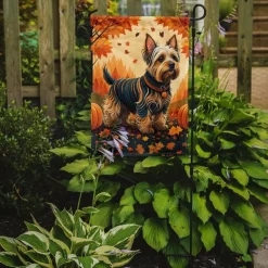 Edge Collections - 11 1/4" X 15 1/2" - Multicolor - Garden Silky Terrier Fall Garden Flag - 1 Piece