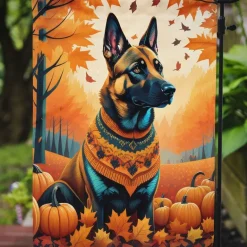 Edge Collections - 11 1/4" X 15 1/2" - Multicolor - Garden Belgian Malinois Decorative Yard Flag - 1 Piece