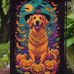 Edge Collections - 11 1/4" X 15 1/2" - Multicolor - Garden Golden Retriever Halloween Garden - 1 Piece
