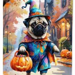 Edge Collections - 11.25" x 15.5" - Multicolor - Garden Flag Pug Halloween Trick or Treat  - 1 Piece - 1 Piece