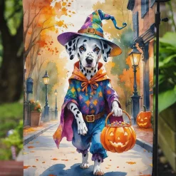 Edge Collections - 11.25" X 15.5" - Multicolor - Dalmatian Halloween Garden Flag - 1 Piece