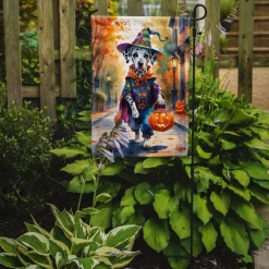 Edge Collections - 11.25" X 15.5" - Multicolor - Dalmatian Halloween Garden Flag - 1 Piece