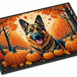 Edge Collections - 18" x 27" - Multicolor - German Shepherd Doormat Indoor Outdoor Rug Non Slip Washable - 1 Piece