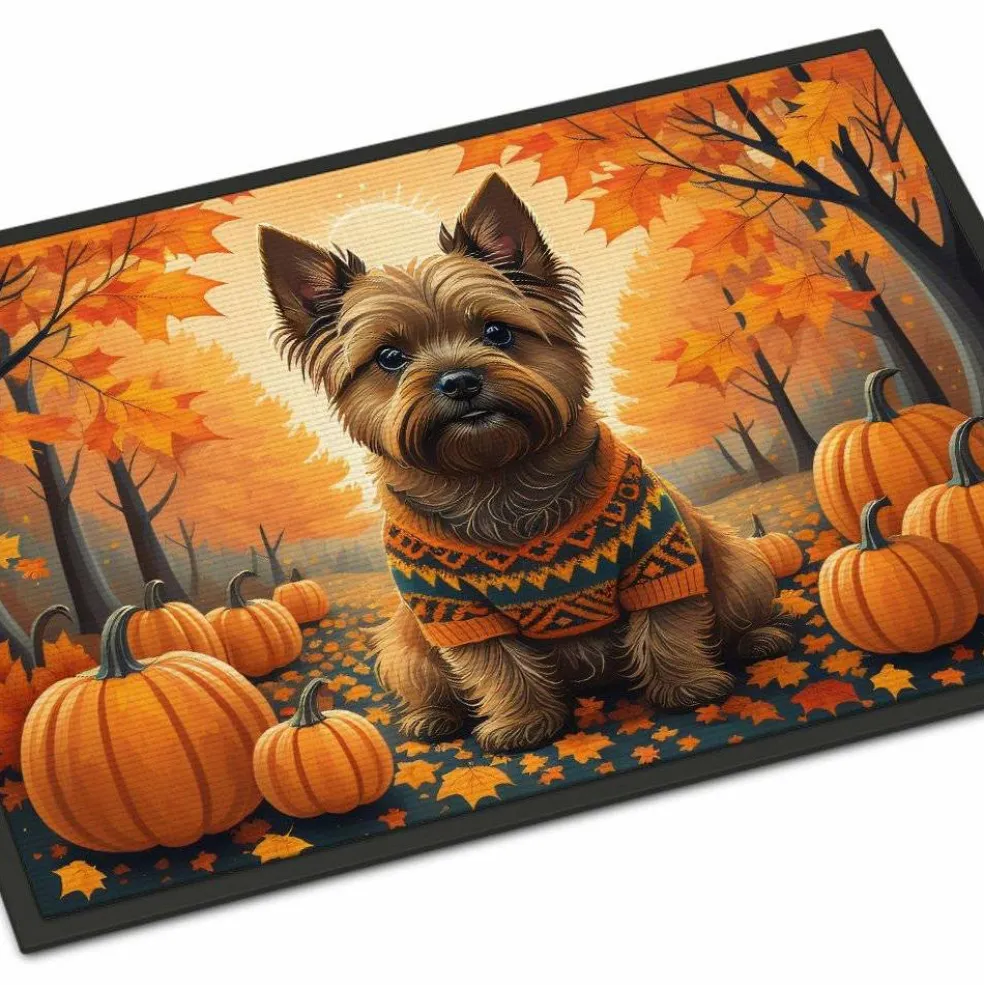 Edge Collections - 24" x 36" - Multicolor - Cairn Terrier Fall Doormat Indoor Outdoor - 1 Piece