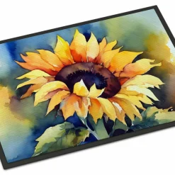 Edge Collections - 24" x 36" - Multicolor - Sunflowers Doormat  Non-Slip, Indoor Outdoor - 1 Piece