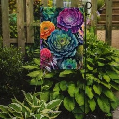 Edge Collections - 11 1/4" X 15 1/2" - Multicolor - Garden Ornamental Kale Mailbox Flag - 1 Piece