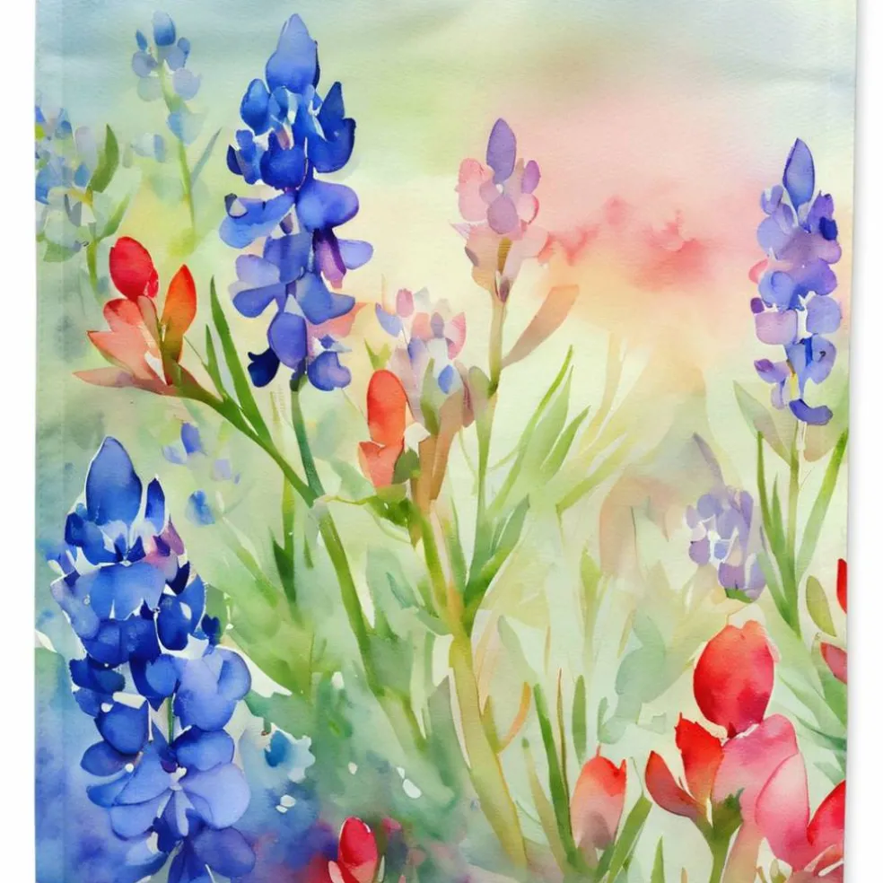 Edge Collections - 11.25" X 15.5" - Multicolor - Garden Flag Texas Bluebonnets Decorative Yard Flag - 1 Piece