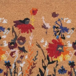 Edge Collections - 24" X 36" - Red - Durable Floral Outdoor Door Mat - 1 Piece