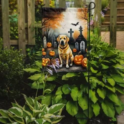 Edge Collections - 11 1/4" X 15 1/2" - Yellow - Garden Yellow Labrador Retriever Halloween Garden Flag - 1 Piece