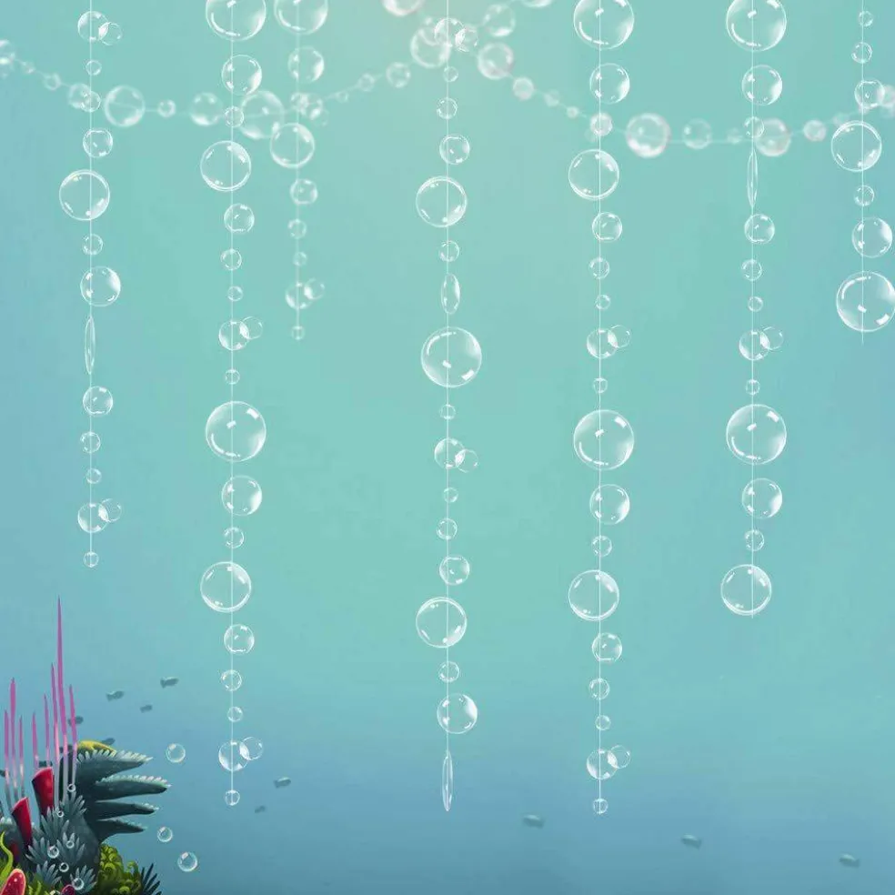 Edge Collection - White - Under The Sea Party Decorations White Bubble Garlands - 1 Piece