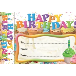 Edupress® Happy Birthday Cupcakes Bookmark Awards, 3 Packs of 30