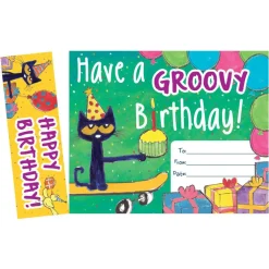 Edupress® Pete the Cat Groovy Birthday Bookmark Awards, 3 Packs of 30