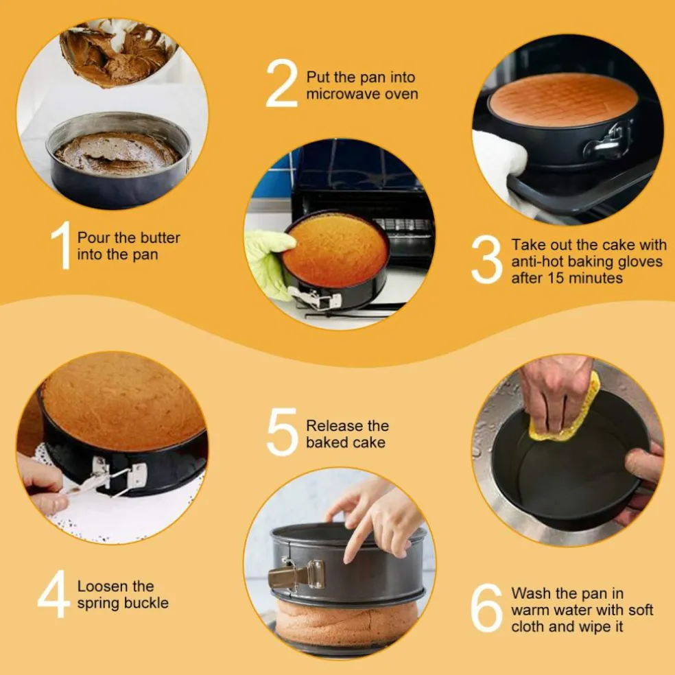 Eggracks by Global Phoenix Non Stick Spring form Bakeware 3Pcs Pan Set with Removable Bottom