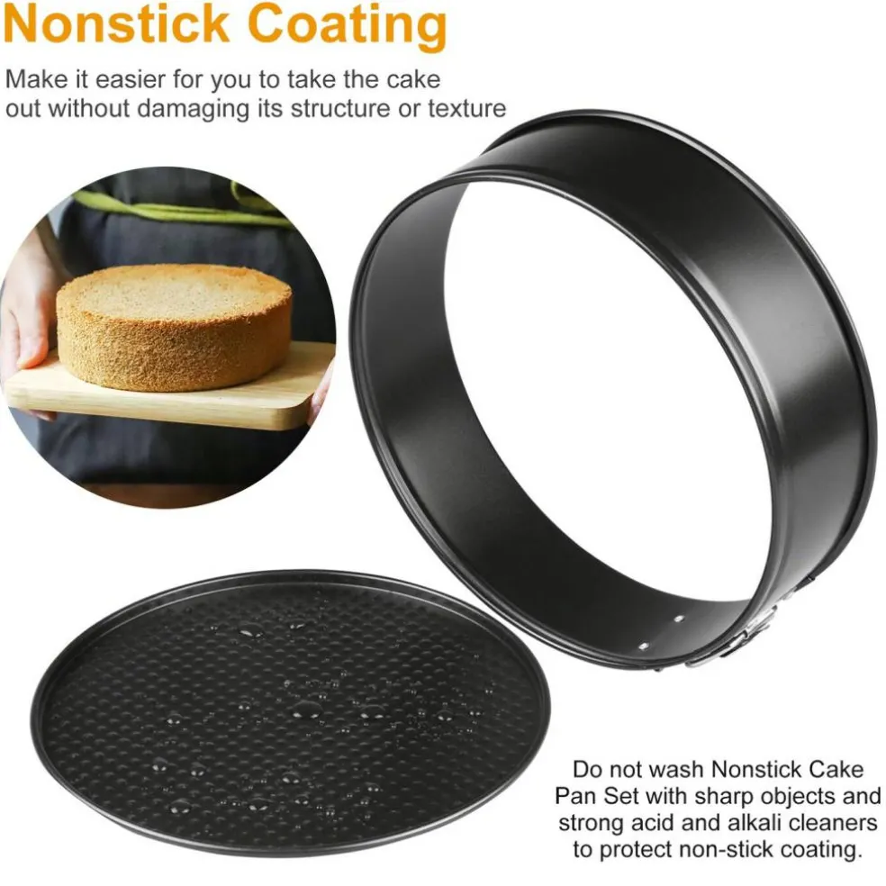 Eggracks by Global Phoenix Non Stick Spring form Bakeware 3Pcs Pan Set with Removable Bottom