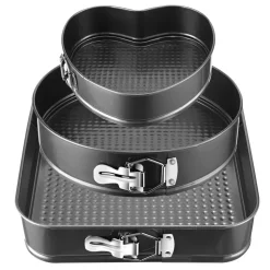 Eggracks by Global Phoenix Non Stick Spring form Bakeware 3Pcs Pan Set with Removable Bottom