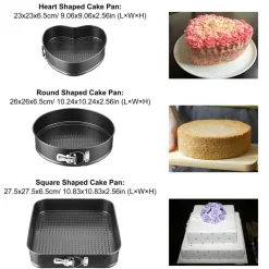 Eggracks by Global Phoenix Non Stick Spring form Bakeware 3Pcs Pan Set with Removable Bottom