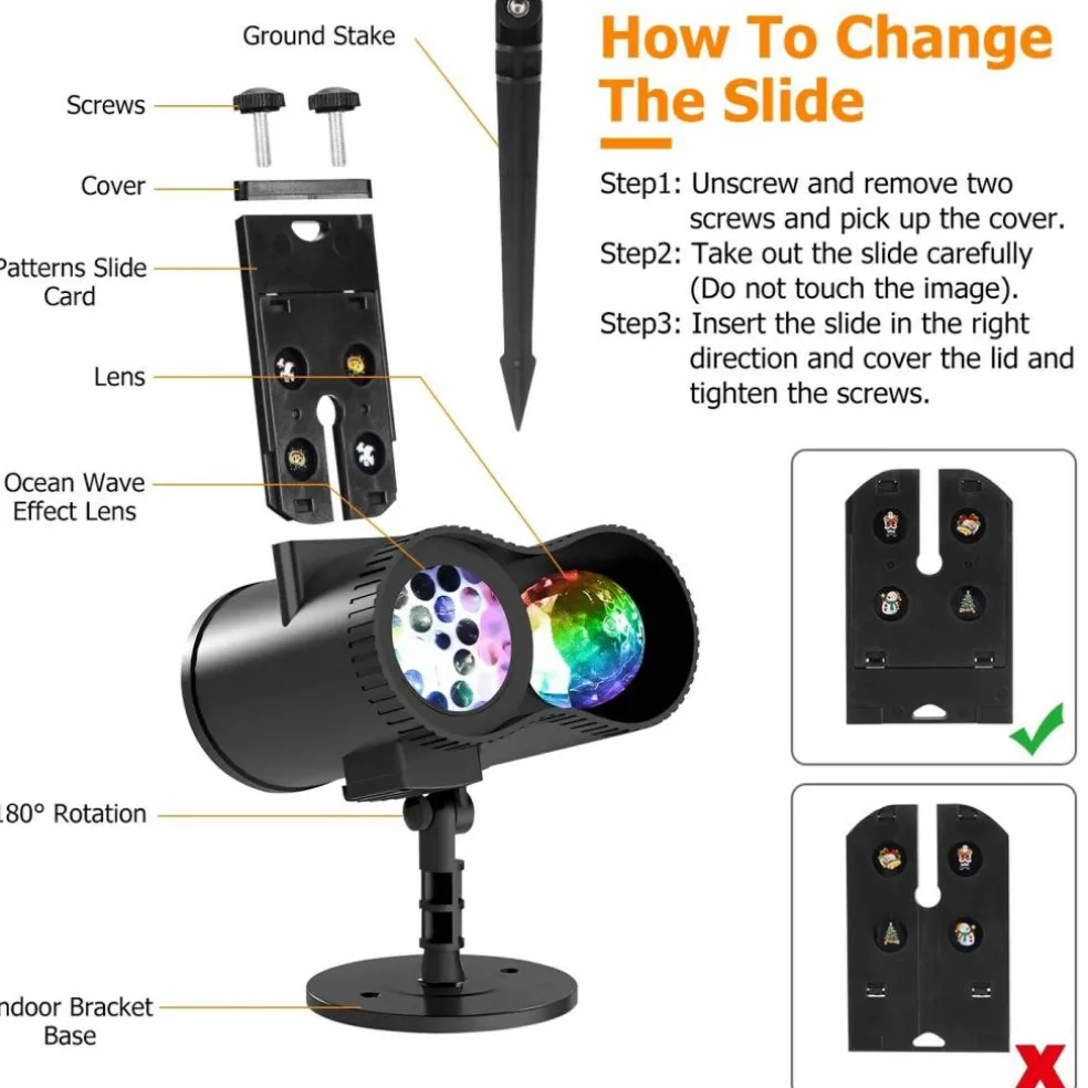 Eggracks 12 Patterns LED Projector Lights with Remote Control Timer