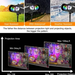 Eggracks 12 Patterns LED Projector Lights with Remote Control Timer