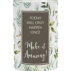 Elanze Designs Today Only Happens Once - Make It Amazing - 5.7x4 Inch Green Glass LED Votive Candle Holder