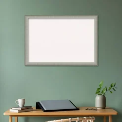 Elegant Brushed Narrow Framed Corkboard, White Cork