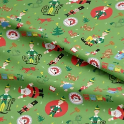 Elf Movie Green Toss Cotton Quilting Fabric