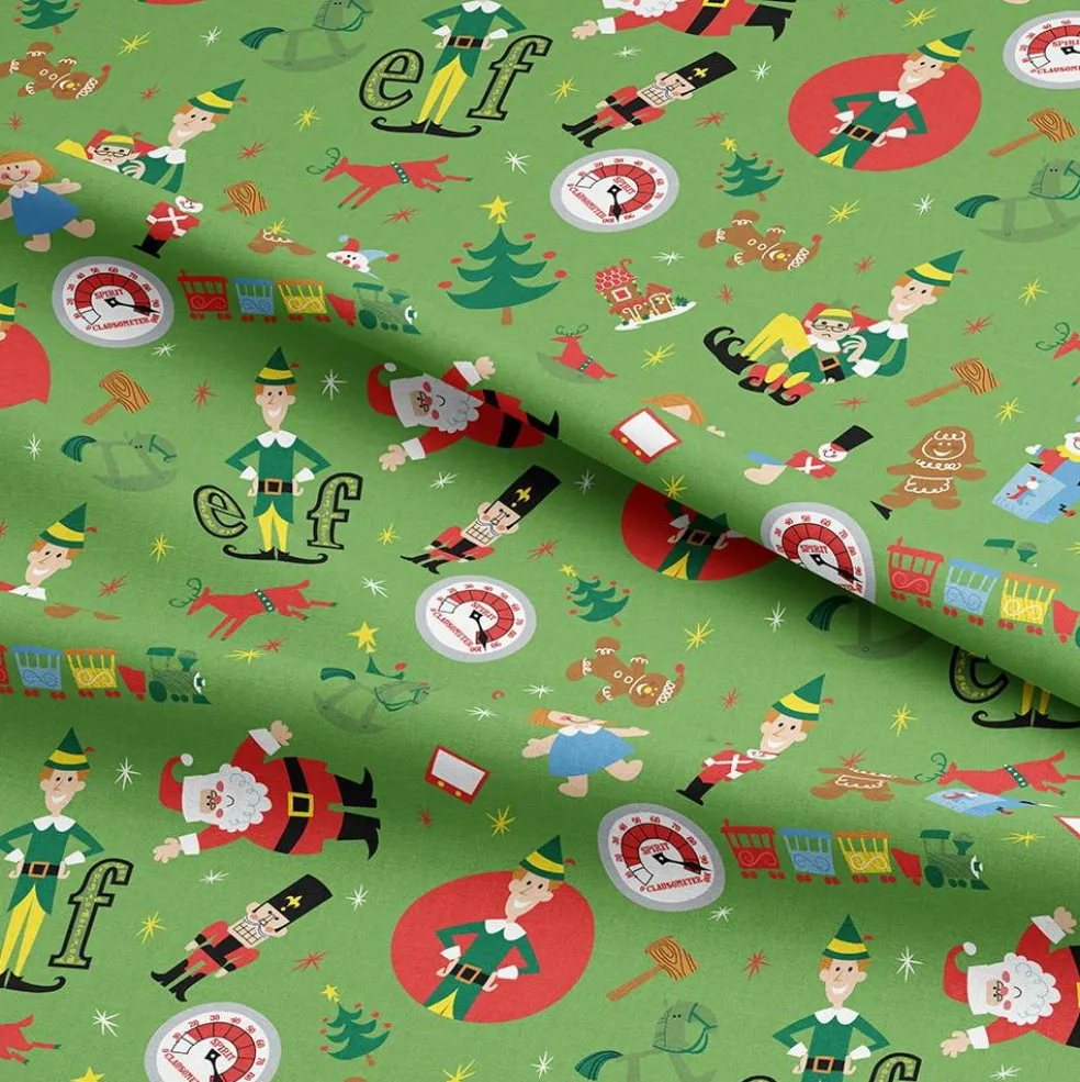 Elf Movie Green Toss Cotton Quilting Fabric