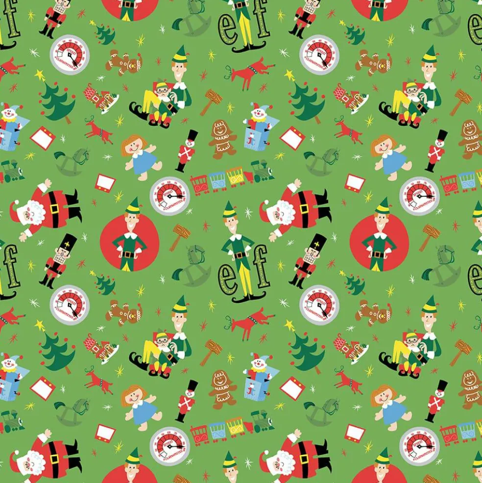 Elf Movie Green Toss Cotton Quilting Fabric