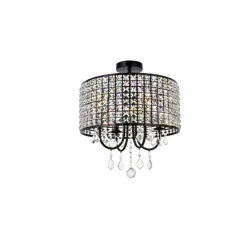 Elise 17 inch flush mount in black