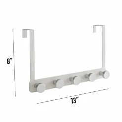Elle Décor White 5 Hook Over the Door Hook