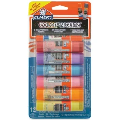 Elmer's Color n Glitz Glitter Glue Sticks - 6 g, Pkg of 12