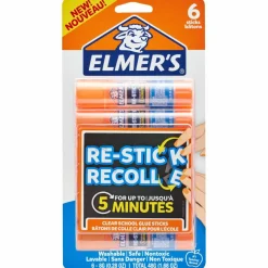 Elmer's® Re-Stick Clear School Glue Sticks, 6ct.