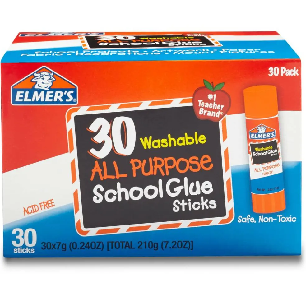 Elmer's® Washable All Purpose School Glue Sticks, Pack of 30