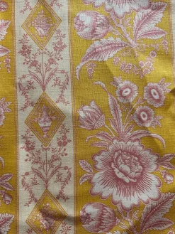 Elyse on Linen Honeysuckle Print Linen Drapery Fabric By the Yard