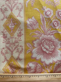 Elyse on Linen Honeysuckle Print Linen Drapery Fabric By the Yard