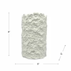 8" Embossed Floral DIY Tall Ceramic Cylinder Vase by Make Market®