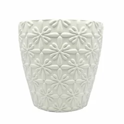 6.25" Embossed Floral Splash DIY Ceramic Vase by Make MarketĀ®