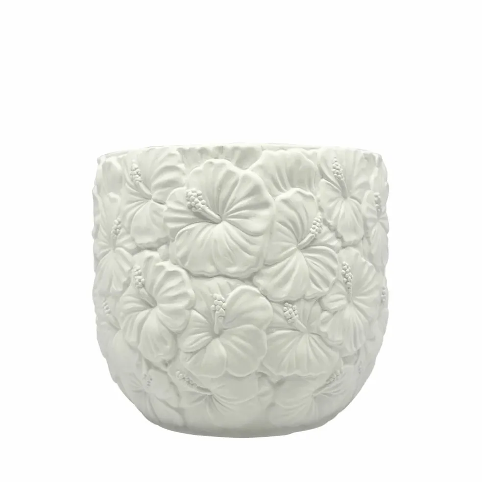 6" Embossed Hibiscus DIY Ceramic Vase by Make Market®