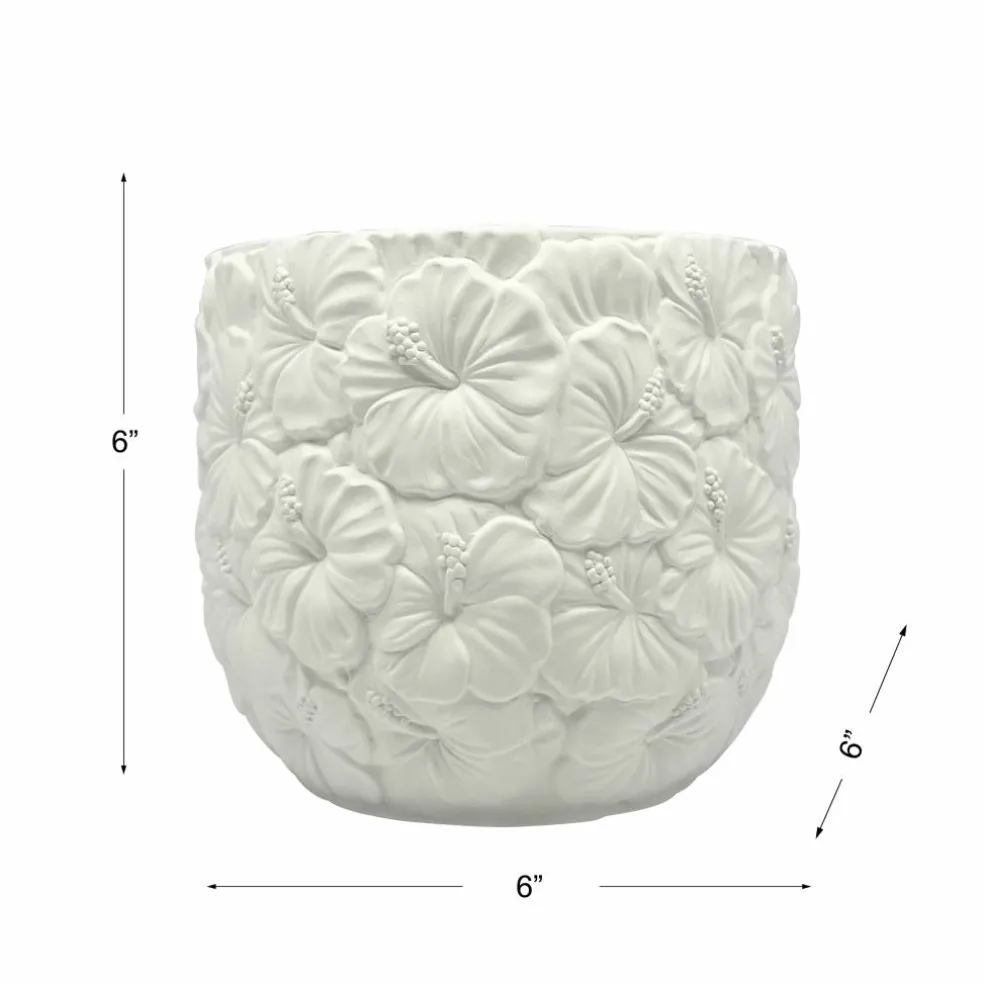 6" Embossed Hibiscus DIY Ceramic Vase by Make Market®