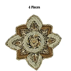 Embroidered Beaded Ornate Emblem Patch 3½" x 3½"