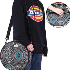 Embroidery Bag, Double-Layer Round Embroidery Project Storage Bag for Storing Embroidery Kits and Cross Stitch Kits, with Handle and Shoulder Strap, Totem, Bag Only