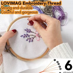 Embroidery Floss 60 Skeins Per Pack for Cross Stitch Threads,Embroidery Thread for Friendship Bracelet Making,Embroidery String for Craft