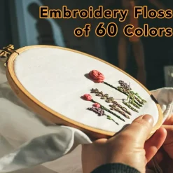 Embroidery Floss 60 Skeins Per Pack for Cross Stitch Threads,Embroidery Thread for Friendship Bracelet Making,Embroidery String for Craft