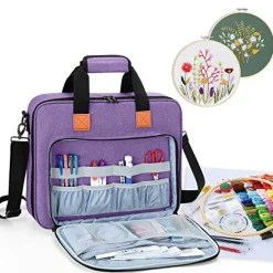 Embroidery Project Bag, Embroidery Kits Storage Bag (Bag Only), Purple