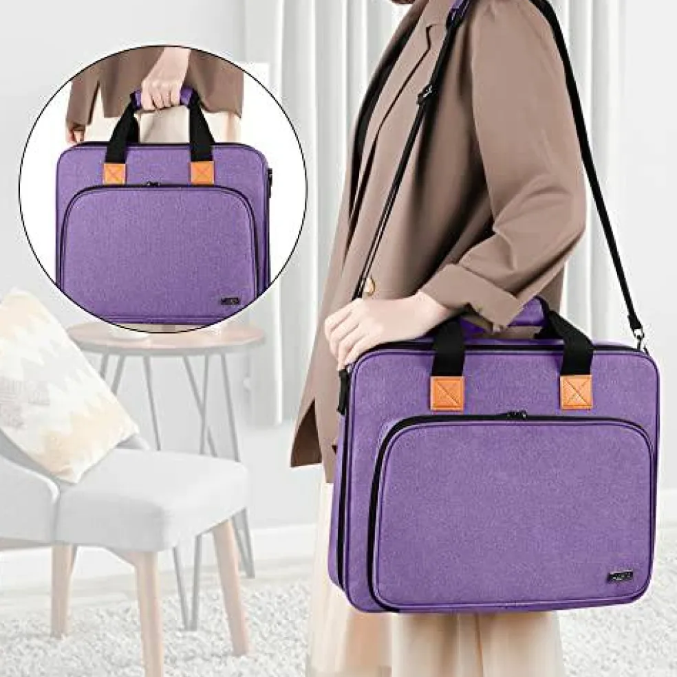 Embroidery Project Bag, Embroidery Kits Storage Bag (Bag Only), Purple