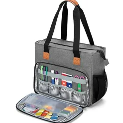 Embroidery Project Carrying Bag, Embroidery Kits Storage Bag (Bag Only), Gray