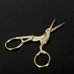 Embroidery Scissors, Stainless Steel Sharp Stork Scissors for Sewing Crafting, Art Work, Threading, Needlework - DIY Tools Dressmaker Small Shears - 2 Pcs (3.6 Inches, Gold)