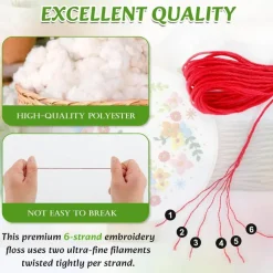 Embroidery Thread Floss 180 Colors Set, Quilting & Cross Stitch Thread Skeins for Friendship Bracelet Making, Polyester Sewing Yarn Kit for DIY Crafts, Hand Embroidery & Crochet Supplies