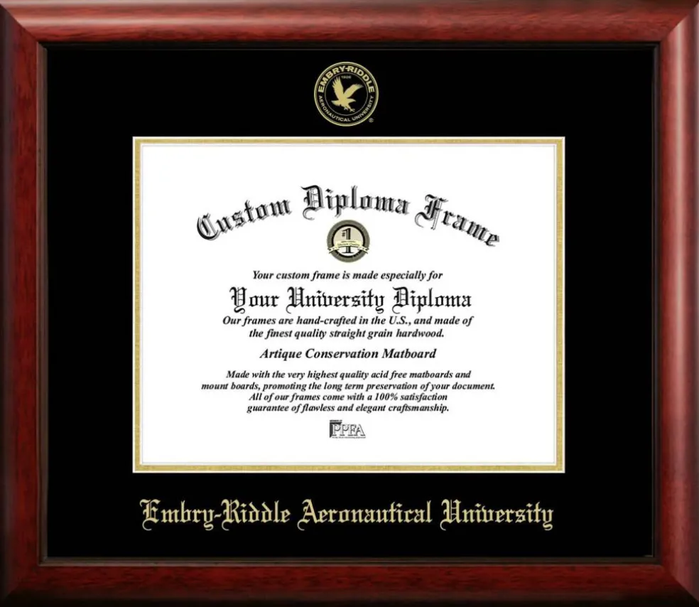 Embry-Riddle Eagles 11wx 8.5h Gold Embossed Diploma Frame
