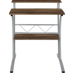 Emma and Oliver Computer Desk with Top and Lower Storage Shelves